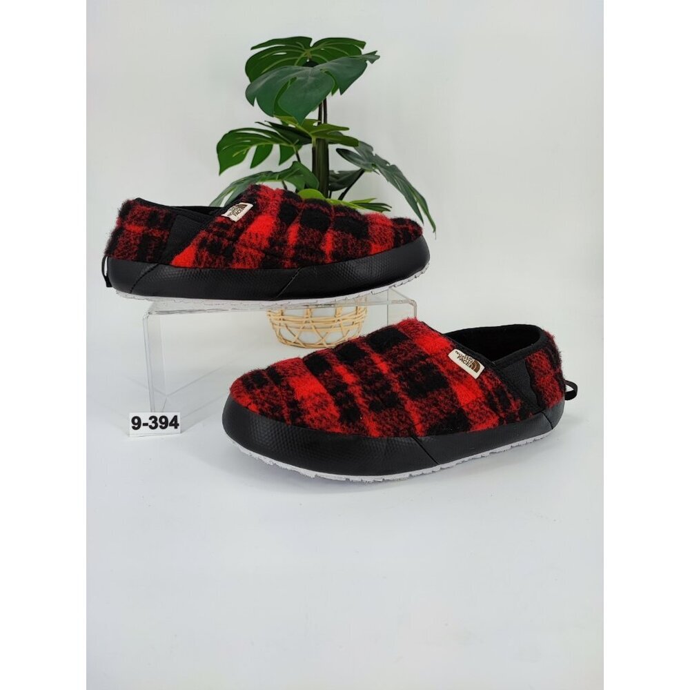 The North Face Women's Thermoball Red Plaid Traction Slippers Size 9 US